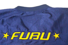 Load image into Gallery viewer, FUBU THE COLLECTION フブ ゲームシャツ ホッケーシャツ サイズF ポリエステル ブルー イエロー メッシュ 美品 中古 66993