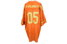 Load image into Gallery viewer, FUBU THE COLLECTION フブ ゲームシャツ ホッケーシャツ サイズXXL ポリエステル オレンジ イエロー メッシュ 美品 中古 66994