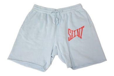 SAINT MICHAEL セントマイケル パンツ スウェットショーツパンツ SAINTロゴ SM-S22-0000-049 サイズL ライトブルー 美品 中古 67007