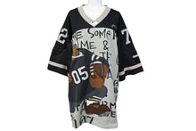 Load image into Gallery viewer, PLATINUM FUBU プラチナム フブ ゲームシャツ フットボールシャツ サイズL ポリエステル ブラック グレー 良品 中古 67074