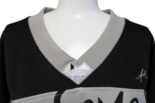 Load image into Gallery viewer, PLATINUM FUBU プラチナム フブ ゲームシャツ フットボールシャツ サイズL ポリエステル ブラック グレー 良品 中古 67074