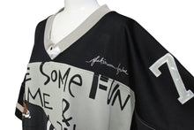 Load image into Gallery viewer, PLATINUM FUBU プラチナム フブ ゲームシャツ フットボールシャツ サイズL ポリエステル ブラック グレー 良品 中古 67074