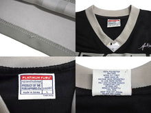 Load image into Gallery viewer, PLATINUM FUBU プラチナム フブ ゲームシャツ フットボールシャツ サイズL ポリエステル ブラック グレー 良品 中古 67074