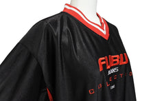 Load image into Gallery viewer, FUBU JEANS COLLECTION フブ ゲームシャツ ヴィンテージ サイズL ポリエステル ブラック ホワイト レッド 良品 中古 67122