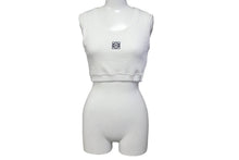 画像をギャラリービューアに読み込む, LOEWE ロエベ タンクトップ ノースリーブ 刺繍ロゴ入り S359Y23X85 サイズXS コットン ポリウレタン ホワイト ブラック 美品 中古 67521