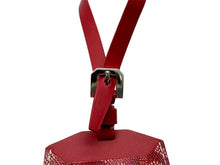 画像をギャラリービューアに読み込む, GOYARD ゴヤール ネームタグ バッグチャーム 名札 イニシャル入りレッド シルバー金具 美品 中古 67616