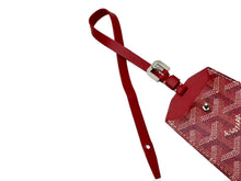 画像をギャラリービューアに読み込む, GOYARD ゴヤール ネームタグ バッグチャーム 名札 イニシャル入りレッド シルバー金具 美品 中古 67616