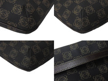 画像をギャラリービューアに読み込む, LOEWE ロエベ ショルダーバッグ 斜め掛けバッグ アナグラム ミニポーチ付き キャンバス レザー ブラック ブラウン 美品 中古 4c068488