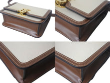 画像をギャラリービューアに読み込む, Burberry バーバリー TBミニショルダーバッグ ミニバッグ イタリア製 キャンバス レザー ベージュ ブラウン ゴールド 美品 中古 4c068588