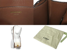 画像をギャラリービューアに読み込む, Burberry バーバリー TBミニショルダーバッグ ミニバッグ イタリア製 キャンバス レザー ベージュ ブラウン ゴールド 美品 中古 4c068588