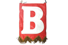 画像をギャラリービューアに読み込む, Burberry バーバリー フラッグバッグ クラッチバッグ 旗 イタリア製 レザー レッド ホワイト ゴールド金具 美品 中古 4c068608