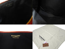 画像をギャラリービューアに読み込む, Burberry バーバリー フラッグバッグ クラッチバッグ 旗 イタリア製 レザー レッド ホワイト ゴールド金具 美品 中古 4c068608