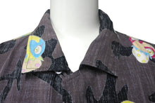 画像をギャラリービューアに読み込む, 極美品 ISSEY MIYAKE MEN イッセイミヤケ メン × 村上隆 プリント 半袖シャツ ブラウン ポジきのこ ME01FJ634 サイズL 中古 4c068757