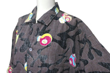 画像をギャラリービューアに読み込む, 極美品 ISSEY MIYAKE MEN イッセイミヤケ メン × 村上隆 プリント 半袖シャツ ブラウン ポジきのこ ME01FJ634 サイズL 中古 4c068757