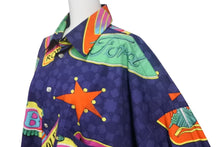 画像をギャラリービューアに読み込む, Versace Jeans Couture ヴェルサーチ ジーンズ クチュール カー ロゴ 長袖シャツ 柄 マルチカラー 車 コットン 美品 サイズL 中古 4c068758