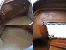 画像をギャラリービューアに読み込む, 極美品 LOEWE ロエベ アマソナ75 ハンドバッグ 301.30.L03 アナグラムロゴ ブラウン レザー シルバー金具 中古 4c069379