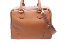 画像をギャラリービューアに読み込む, 極美品 LOEWE ロエベ アマソナ75 ハンドバッグ 301.30.L03 アナグラムロゴ ブラウン レザー シルバー金具 中古 4c069379