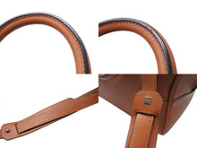 画像をギャラリービューアに読み込む, 極美品 LOEWE ロエベ アマソナ75 ハンドバッグ 301.30.L03 アナグラムロゴ ブラウン レザー シルバー金具 中古 4c069379
