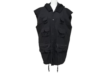 極美品 RAF SIMONS ラフシモンズ CONSUMED VEST ベスト サイズ50 03SS 消費者期 ブラック アーカイブ カットオフ 中古 4c069420