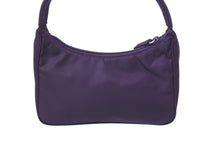 画像をギャラリービューアに読み込む, 極美品 PRADA プラダ ハンドバッグ ホーボー MV515 トライアングルロゴ パープル ナイロン シルバー金具 中古 4c069438