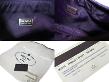 画像をギャラリービューアに読み込む, 極美品 PRADA プラダ ハンドバッグ ホーボー MV515 トライアングルロゴ パープル ナイロン シルバー金具 中古 4c069438