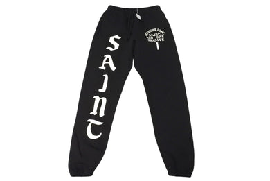新品未使用 SAINT MICHAEL セントマイケル スウェットパンツ SM-YS1-0000-049 サイズS プリント ブラック コットン 中古 4c069474