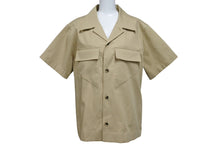 画像をギャラリービューアに読み込む, 極美品 BOTTEGA VENETA ボッテガヴェネタ 開襟シャツ 半袖 708395 V25E0 イタリア製 コットン ベージュ サイズ48 中古 4c069650