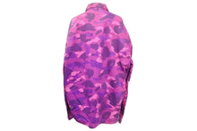 画像をギャラリービューアに読み込む, BAPE BY A BATHING APE ベイプ エイプ Yシャツ カモ パープル ピンク コットン 迷彩 サイズL 中古 美品 4c070111