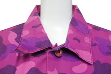 画像をギャラリービューアに読み込む, BAPE BY A BATHING APE ベイプ エイプ Yシャツ カモ パープル ピンク コットン 迷彩 サイズL 中古 美品 4c070111
