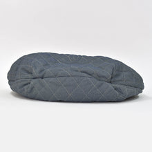 画像をギャラリービューアに読み込む, CHANEL シャネル ココカバスGM チェーントートバッグ A46887 13番台 ココマーク デニム キャンバス ストライプ シルバー金具 美品 中古 4b007857