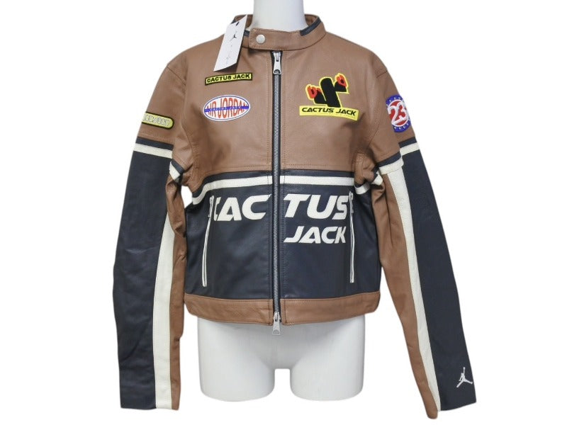 極美品 NIKE JORDAN X TRAVIS SCOTT Riders Jacket ライダーズ ジャケット レディース S DX6168-256 中古 4c072909