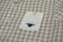 画像をギャラリービューアに読み込む, Dior ディオール ギンガムチェック柄 キッズ 半袖シャツ 2EBMCHE1VP ホワイト ベージュ 蜂 刺繍 子供服 コットン サイズ4A 美品 中古 4c073878