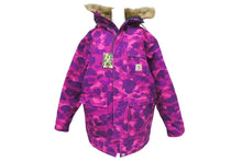 画像をギャラリービューアに読み込む, A Bathing Ape X Carhartt Camo Fur Blouson Jacket カモ柄ファーブルゾンジャケット サイズ L 中古 4c074022
