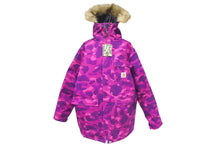 画像をギャラリービューアに読み込む, A Bathing Ape X Carhartt Camo Fur Blouson Jacket カモ柄ファーブルゾンジャケット サイズ L 中古 4c074022