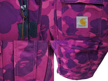 画像をギャラリービューアに読み込む, A Bathing Ape X Carhartt Camo Fur Blouson Jacket カモ柄ファーブルゾンジャケット サイズ L 中古 4c074022