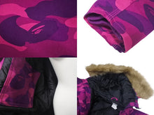 画像をギャラリービューアに読み込む, A Bathing Ape X Carhartt Camo Fur Blouson Jacket カモ柄ファーブルゾンジャケット サイズ L 中古 4c074022
