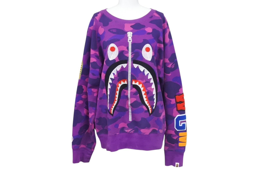 A BATHING APE アベイシングエイプ Camo Sweatshirt カモ柄 スエットシャツ サイズ M 001SWJ201003M 美品 中古 4c074020