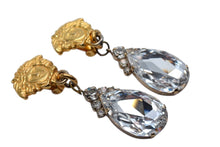 Load image into Gallery viewer, Gianni Versace ジャンニ ヴェルサーチ メデューサ クリスタル イヤリング ゴールド 33.8g ラインストーン メッキ アクセサリー ジュエリー 中古 4c074264