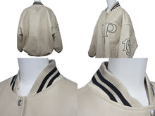 画像をギャラリービューアに読み込む, 極美品 PRADA プラダ FROM THE RUNWAY パッチ付 レザー ボンバージャケット 58A190 S000 15Y0 アイボリー サイズ40 中古 4c075747