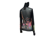 画像をギャラリービューアに読み込む, 極美品 Jean Paul Gaultier ジャンポール ゴルチェ シアーカットソー ネオン街プリント パワーネット ハイネック ブラック マルチカラー サイズ40 美品 中古 4c076027