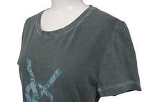 画像をギャラリービューアに読み込む, YVES SAINT LAURENT イヴサンローラン 半袖Ｔシャツ カサンドラロゴ イタリア製 グリーン コットン サイズS 美品 中古 4c076048