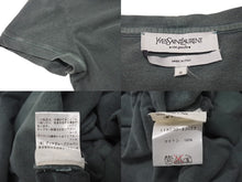 画像をギャラリービューアに読み込む, YVES SAINT LAURENT イヴサンローラン 半袖Ｔシャツ カサンドラロゴ イタリア製 グリーン コットン サイズS 美品 中古 4c076048