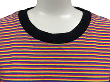 画像をギャラリービューアに読み込む, Supreme シュプリーム 16ss マルチ ボーダー 半袖Ｔシャツ ピンク イエロー ブルー コットン サイズM 美品 中古 4c076167