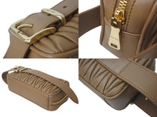 画像をギャラリービューアに読み込む, 極美品 MIUMIU ミュウミュウ マテラッセ クラッチバッグ セカンドバッグ 5BF122 キルティング ロゴ金具 ブラウン 中古 4c076226