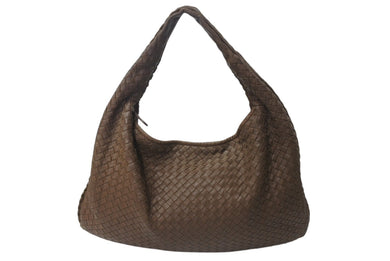 BOTTEGA VENETA ボッテガ ヴェネタ イントレチャート ホーボーバッグ ワンショルダーバッグ レザー ブラウン 77630S 良品 中古 4c076271