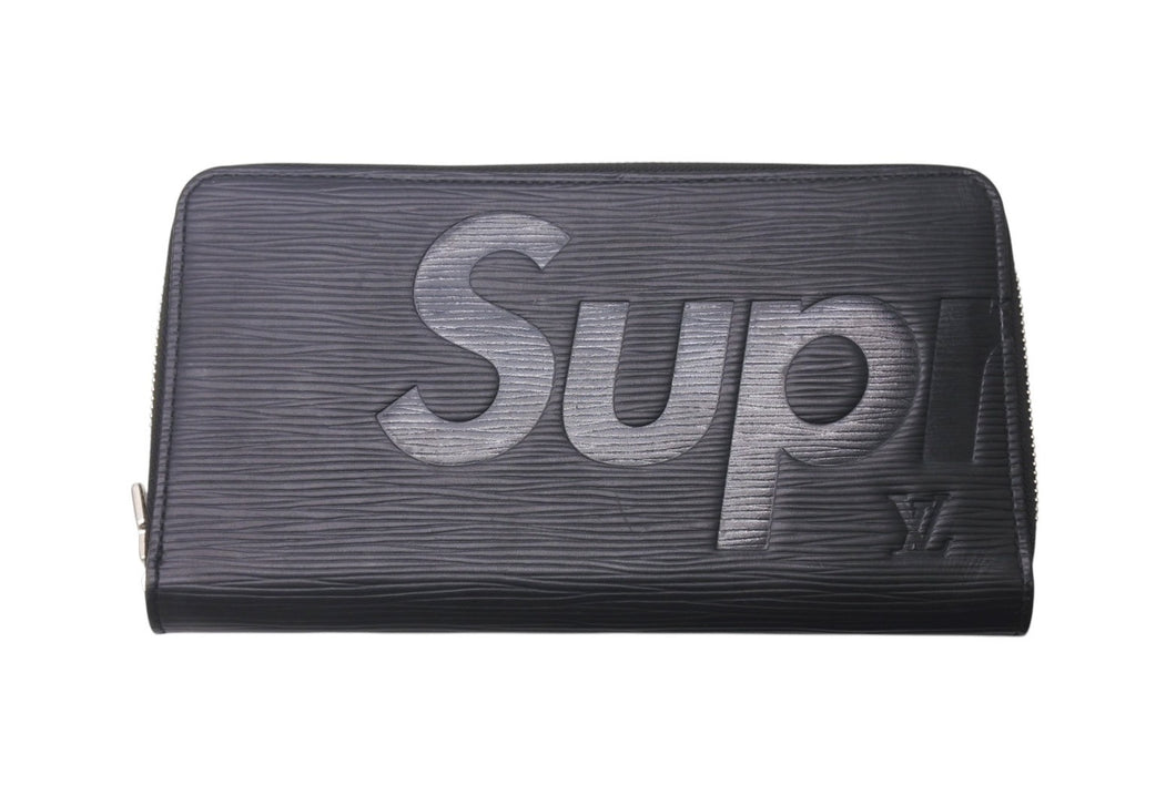LOUIS VUITTON SUPREME ルイヴィトン シュプリーム M67723 エピ コラボ ジッピー オーガナイザー ブラック 美品 中古 4c076280