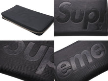 画像をギャラリービューアに読み込む, LOUIS VUITTON SUPREME ルイヴィトン シュプリーム M67723 エピ コラボ ジッピー オーガナイザー ブラック 美品 中古 4c076280