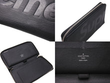 画像をギャラリービューアに読み込む, LOUIS VUITTON SUPREME ルイヴィトン シュプリーム M67723 エピ コラボ ジッピー オーガナイザー ブラック 美品 中古 4c076280