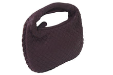 画像をギャラリービューアに読み込む, BOTTEGAVENETA ボッテガヴェネタ イントレチャート ホーボー ミニ ハンドバッグ 189227 レザー ゴールド金具 パープル 美品 中古 4c076372