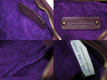 画像をギャラリービューアに読み込む, BOTTEGAVENETA ボッテガヴェネタ イントレチャート ホーボー ミニ ハンドバッグ 189227 レザー ゴールド金具 パープル 美品 中古 4c076372